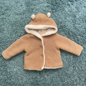 Gap Baby Hooded Sherpa Bear Sweater Jacket - Size 6-12 Months